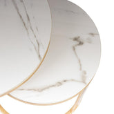 Golden And White Marble Table - WoodenTwist